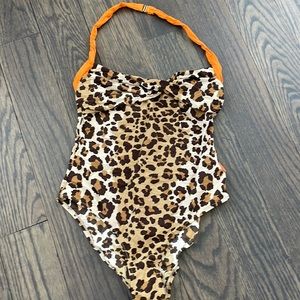 Moschino Cheetah Print Swimsuit Size S